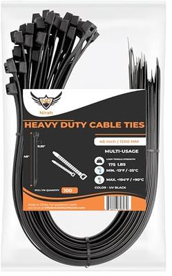 HS 6 Inch Releasable Cable Ties Adjustable Wire Cable Tie (100 Pack) 50  Pound Heavy Duty Wire Twist Ties Reusable Zip Ties Small for Pc,Cord,Black