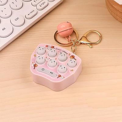 Cartoon Handheld Mini Fun Whack-A-Mole Game Machine Key Chain Cute Creative  Playable Gopher Machine Keychain Kids Toy Gift Charm