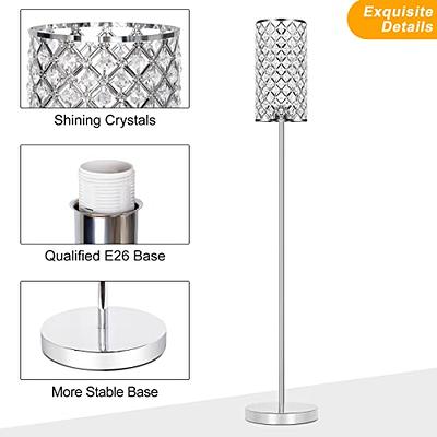 DingLiLighting Crystal LED Floor Lamp for Living Room, Modern Standing  Lights for Bedroom , Elegant Tall Pole Accent Light for Mid Century 