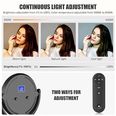 8'' Dual Ring Light with Tripod Stand & 2 Phone Holders for Double  Brightness, LED Selfie Ring Light with Remote Shutter for Live  Stream//Video