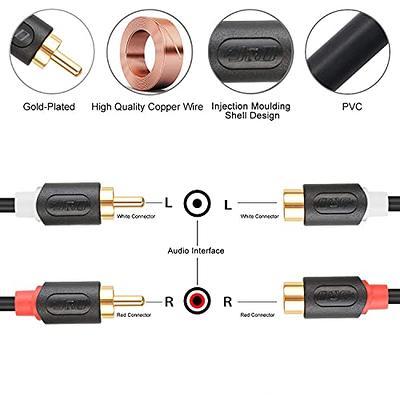  RCA Stereo Audio Cable, Dual RCA Male, 2 Channel (Right and  Left), Gold-Plated Connectors, 3 Foot : Electronics