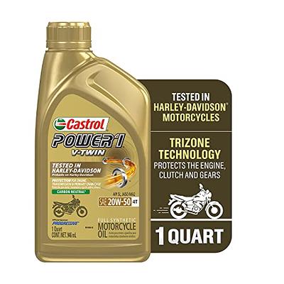 Castrol Power 1 4T 5W-40 Full Synthetic Motorcycle Oil, 1 Quart, Case of 6  