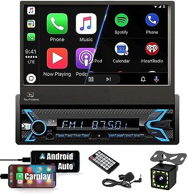 Android Auto Carplay BT Single Din GPS Radio 1 Din 7 Inch Flip Out USB WiFi  Reverse Camera