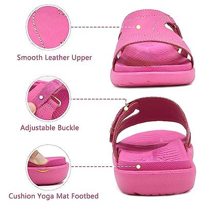 KuaiLu Womens Fashion Orthotic Slides Ladies Lightweight Athletic Yoga Mat  Sandals Slip On Thick Cushion Slippers Sandals With Comfortable Plantar  Fasciitis Arch Support (9, Rose red, numeric_9) - Yahoo Shopping
