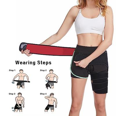 Hip Brace Thigh Hamstring Compression Support Wrap For Hip Flexor Strain,  Groin Pull, SI Joint, Arthritis, Bursitis, Sciatic Nerve For Men Women 