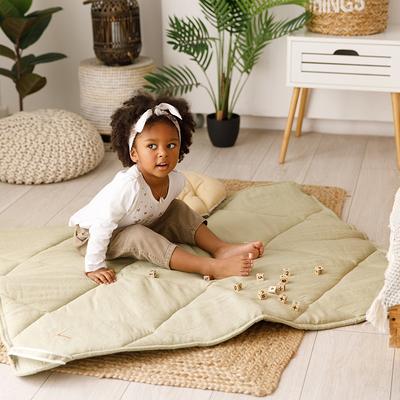 Linen Play Mat Organic Baby Padded Floor Rug Oeko-Tex Standard