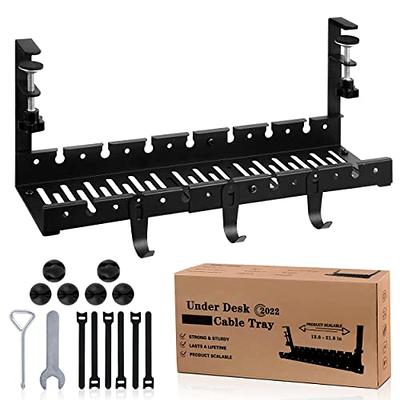 Under Desk Cable Management,12.8-21.8 Retractable Cable Tray for