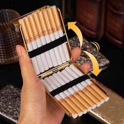 Vintage Metal Cigarette Case Box Gold Men Tobacco Holder double-Sided 20s  85mm
