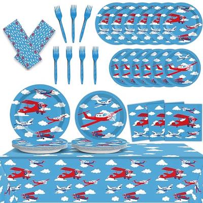 98 pieces Airplane Party Supplies Tableware Kit for 24 Guests Helicopter Birthday  Party Paper Plates Napkins Decorations Favors with Tablecloth and More for  Kids - Yahoo Shopping