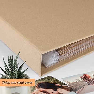 1DOT2 12x12 Inch Large 3 Ring DIY Scrapbook Photo Album Journal with 30  Plastic Sleeves 60 Pages and Fabric Cover for Baby Travel Wedding Couple