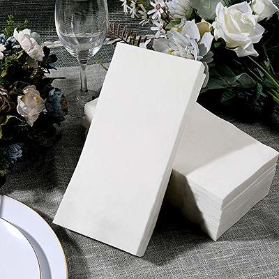 100PCS Disposable White Napkins Linen Feel Guest Hand Towels White