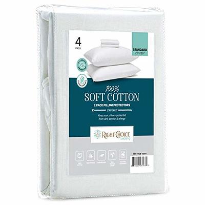 White Classic Luxury Hotel Collection Zippered Style Pillow Cover Fits  20x26 in Pillows, 200 Thread Count, Soft Quiet Zippered Pillow Protectors