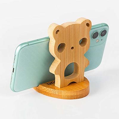 simplesun Cute Cell Phone Stand Accessories Office Supplies for Desk,  Bamboo Wood Cell Phone Holder Desktop for All Mobile Phones, iPhone 11 12  XS Max XR, Android Smartphone, iPad, Tablet (Bear) - Yahoo Shopping