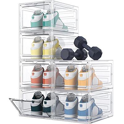 Shoe Storage, 6 Pack Shoe Organizer Clear Hard Plastic Shoe Box, Shoe Boxes  Clear Plastic Stackable, Shoe Boxes with Lids for Size 13, Transparent -  Yahoo Shopping