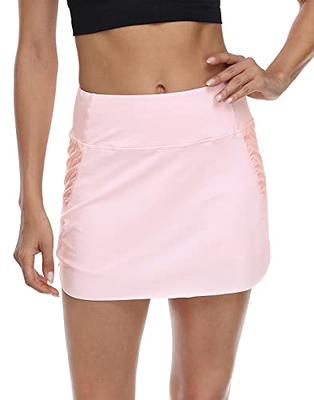 IUGA Tennis Skirts for Women with Pockets Shorts Athletic Golf Skorts  Skirts for Women High Waisted Running Workout Skorts White Large