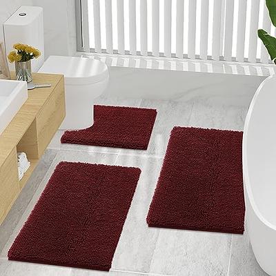 Shaggy Chenille Bathroom Rug, Plush Bathroom Mats Rugs