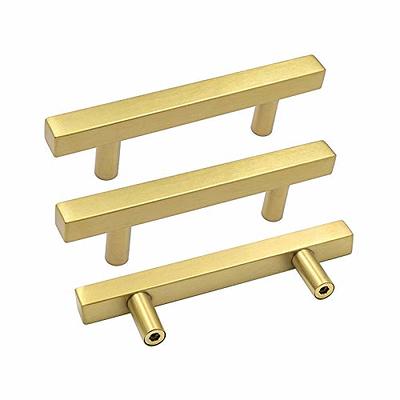 Rergy 10 Pack Brushed Brass Cabinet Pulls Gold Cabinet Handles 5in(128mm)  Kitchen Cabinet Handles Gold Pulls Dresser Drawer Handles for Cabinets  LS6852GD128 Zinc Alloy 