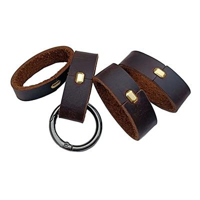 4 pcs leather belt keepers with 1 key ring, handmade leather belt  Accessories loop keeper for men and women (Large) - Yahoo Shopping