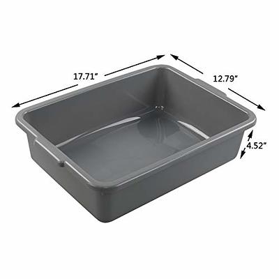 Bblina 13 Liter Commercial Bus Tubs, Plastic Shallow Plastic Tub Set of 4