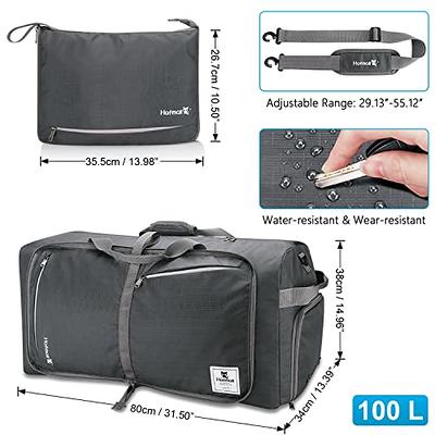 65L Large Foldable Travel Duffle Bag, Overnight Bags with Shoes  Compartment, Packable Water Repellent Duffel Bag for Camping, Lightweight  Gym