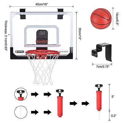 Mini Basketball Hoop Set Electronic Scoreboard Door Wall Mount