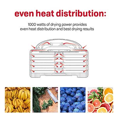 Restaurantware Hi Tek Food Dehydrator, 1 Food Dryer Machine - 120V/1000W, 10 Shelves, Stainless Steel Dehydrator for Food, Built-in Timer, No-Slip