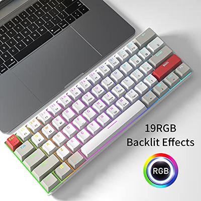 RK ROYAL KLUDGE RK61 Plus Wireless Gaming Keyboard, 60% Mechanical Keyboard  with Bluetooth/2.4Ghz/USB Modes, Hot Swappable RGB Keyboard for PC Gamers