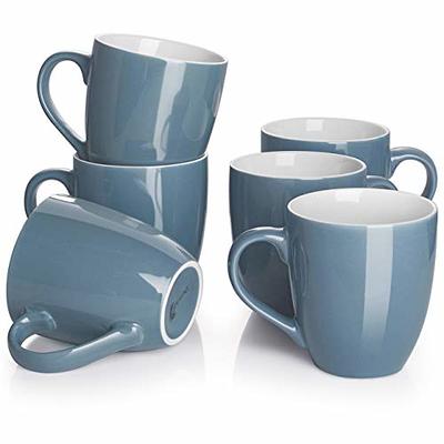 Wrought Studio Helios Yellow Ceramic Mugs, 15oz, Set of 4, for Coffee, Tea, Drinks, Microwave & Dishwasher Safe (Set of 4) Wrought Studio Color: Blu