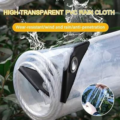 Clear Waterproof Tarp Heavy Duty PVC Tarpaulin with Grommets Outdoor Plant  Cover
