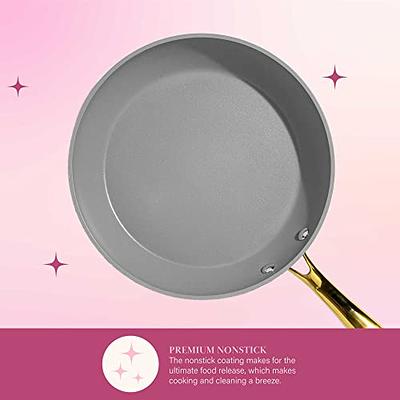  Paris Hilton Iconic Nonstick Pots and Pans Set, Multi-layer  Nonstick Coating, Matching Lids With Gold Handles, Made without PFOA,  Dishwasher Safe Cookware Set, 10-Piece, Pink : Clothing, Shoes & Jewelry