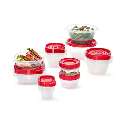 Rubbermaid TakeAlongs, 1 Gallon, 2 Packs, Red, Large Rectangular Plastic Food  Storage Containers 