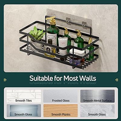 ACMETOP Adhesive Shower Caddy 3-Pack Shower Organizer No Drilling Shower  Shelves with 3 Hooks & Soap Holder, Rustproof SUS304 Stainless Steel  Bathroom