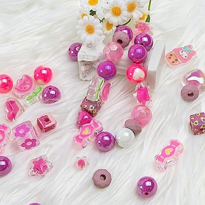 Niziky 100g Large Assorted Acrylic Beads for Crafts, 20mm Rose Red AB Color  Butterfly Flower Heart Star Square Round Shape Loose Beads, Acrylic Beads  for Keychain Makin Phone Charms DIY Crafts 