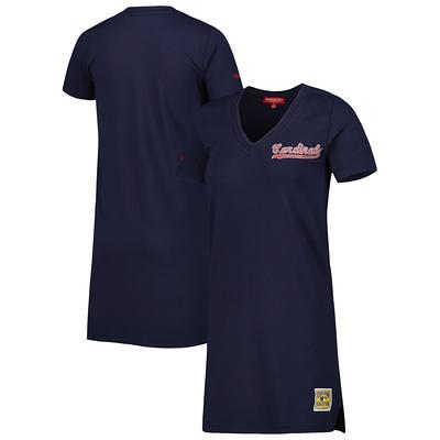 Men’s Mitchell & Ness St. Louis Cardinals Legend Slub Henley Red and Navy  Baseball Shirt