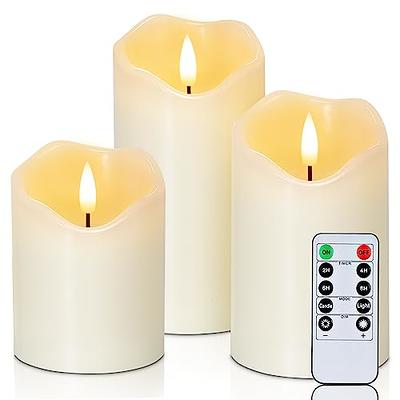 Premium Flicker Flameless Wax Pillar Candles