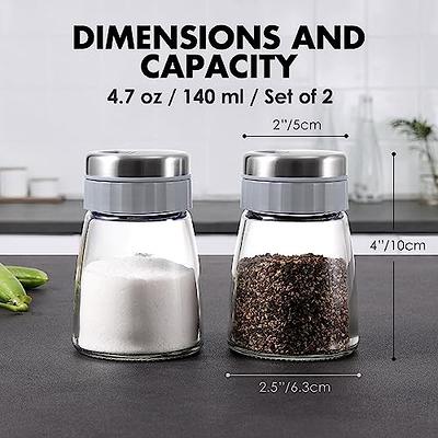 Red Salt and Pepper Shakers by Aelga, Salt Shaker with Adjustable