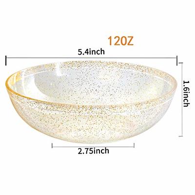 Exquisite Gold Disposable Plastic Bowls - 50-Count - 12 Oz - Party, Wedding  & Dinner