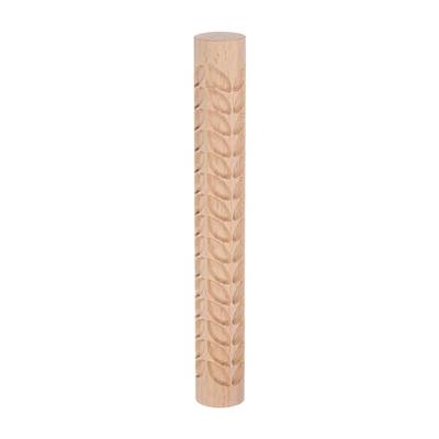 GRASARY Wooden Rolling Pin Leaves Snowflake Texturing BPA Free