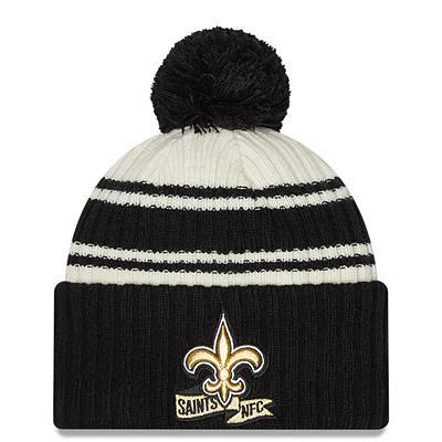 Men's New Era Black/Gold Pittsburgh Steelers 2021 NFL Sideline Sport  Official Pom Cuffed Knit Hat