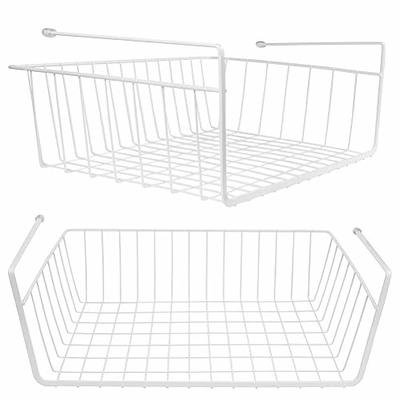 White Wire Under-Shelf Storage Basket