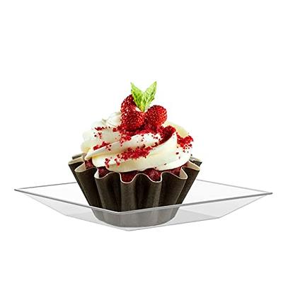 Clear Plastic Dessert Plates 120 Pack - Disposable Clear Plates for Dessert & Appetizers - Crystal Clear Small Plates for Parties & Catering - 6-Inc