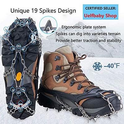 Ice Snow Cleats Grips for Boot Shoes Anti Slip 18 Crampons Spikes Walking  Hiking