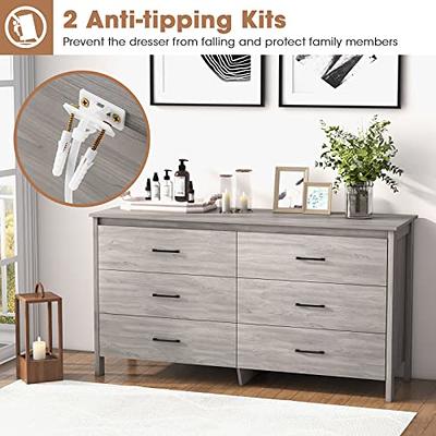 Giantex Bathroom Storage Cabinet with Drawers - 4 Drawer Storage Organizer  w/Cupboard, Adjustable Shelf, Anti-Toppling Device, Entryway Storage Unit