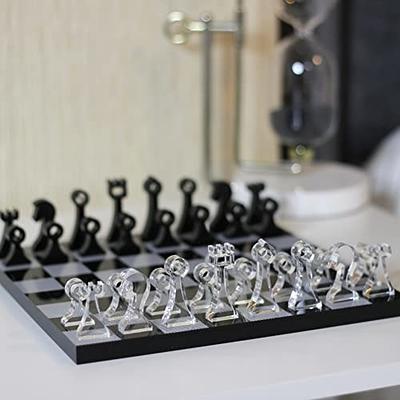 Trademark Games Modern Chess Set - Acrylic Chess Board with 32