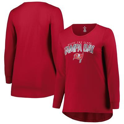 Women's Fanatics Branded Red Tampa Bay Buccaneers Spirit Jersey Lace-Up V-Neck Long Sleeve T-Shirt