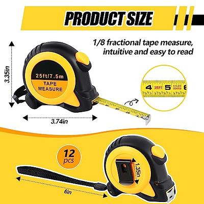 DURATECH Magnetic Tape Measure 25FT with Fractions, Retractable Measuring  Tape, 