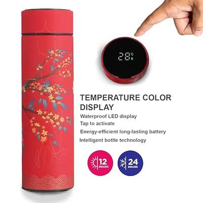 Smart Vacuum Flask Stainless Steel Water Bottle 15oz Thermos with LCD Touch  Screen tempreture Display with Double Wall Vacuum Insulated Sweatproof