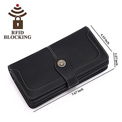 FALAN MULE Rfid Wallet Purse Wristlet Crossbody Bag for Women Leather  Ladies Clutch with 2 Straps 