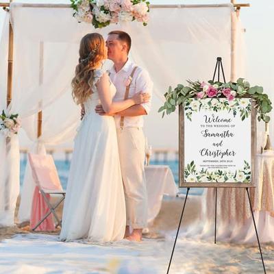 PUJIANG 63 Telescoping Easel,Aluminum Easels for Signs,Easel Stand for Display,Easel for Wedding Sign Poster,Portable Art Easel Stand for Painting