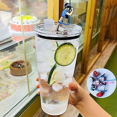 2pcs Straw Cap Covers  Silicone Reusable Tumbler Shaped Straw